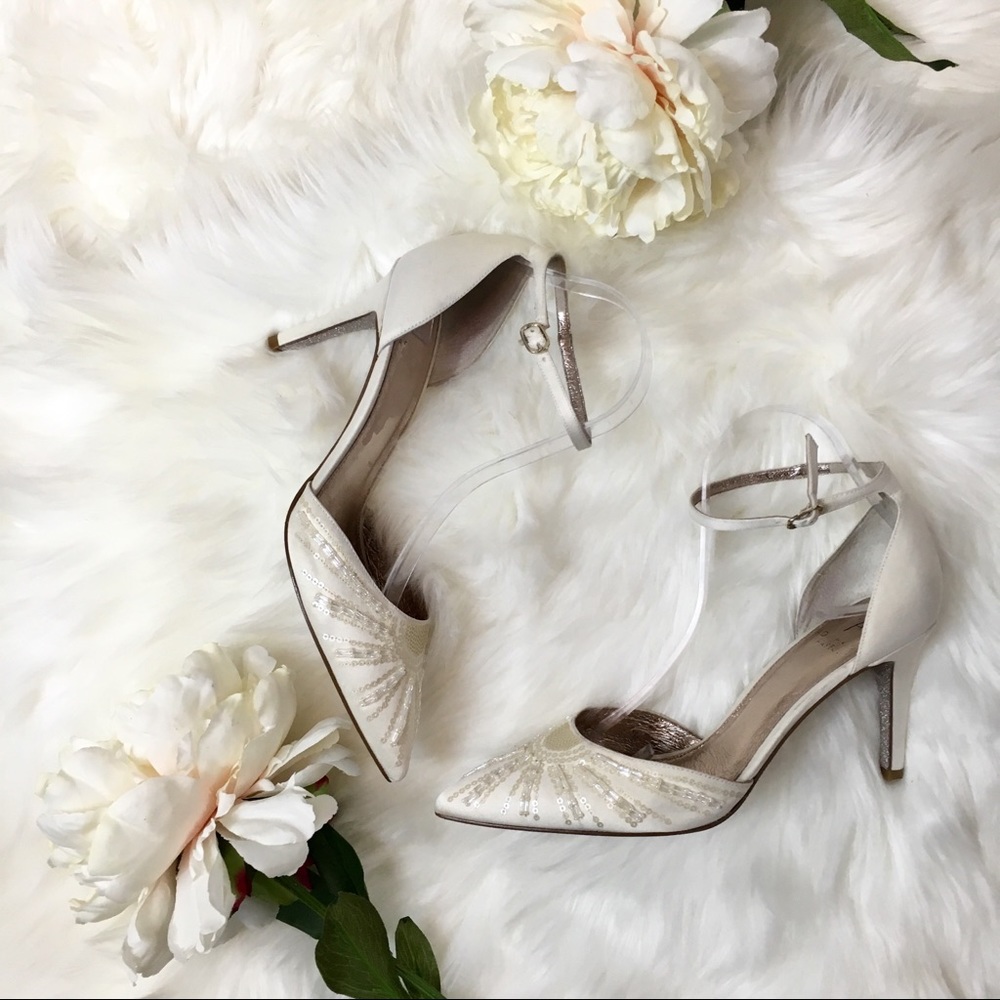 Adriana Papell beaded ankle strap sandals